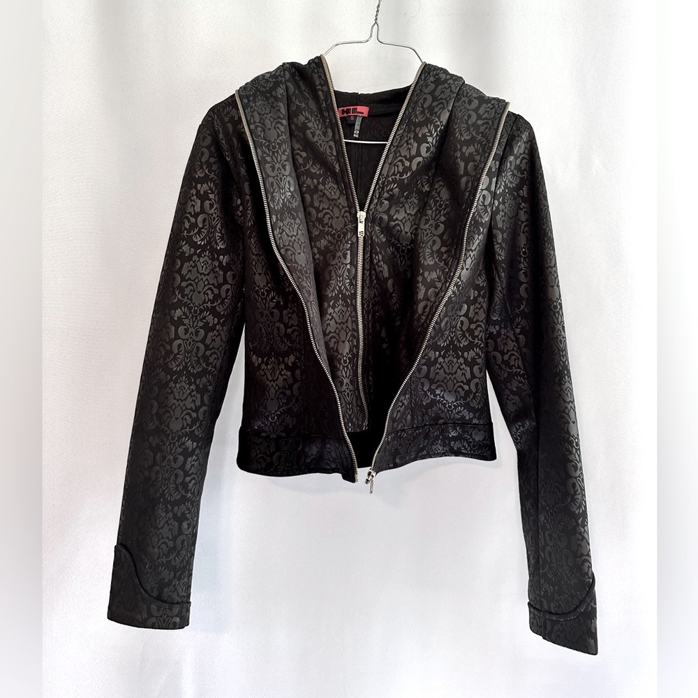 HL Women's Black Double Zippers Punk Rocker Jacket